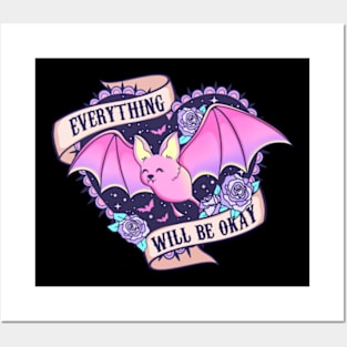 Pink Bat Halloween Vibes Posters and Art